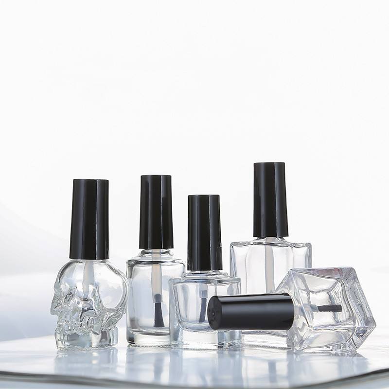 Custom Gel Unique Cylindrical Square 10ml 12ml Nail Polish Glass Bottle 8 Ml Empty Nail Polish Bottle With Bamboo Cap